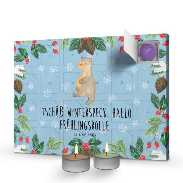 Mr. & Mrs. Panda Duftkerzen Adventskalender Otter Bauch - Blau Pastell