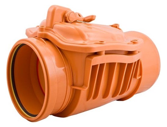 Airfit Rückstauklappe DN 160 (orange) mit zusätzlichem Handverschluss, 50160RK