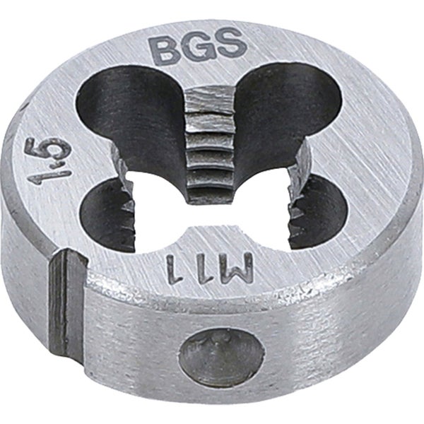 BGS Logo mit Schneiddraht im runden Kunststoffbehälter