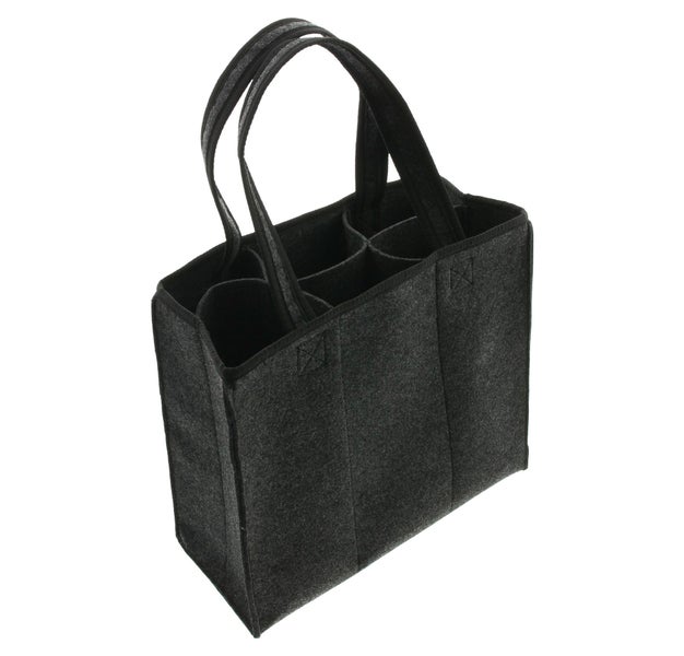 FRANK FLECHTWAREN | Flaschenträger Anthrazit, POLYESTER, 37 x 16 x 32 cm