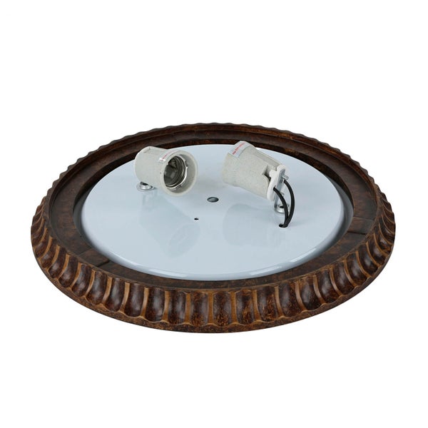 Deckenleuchte mit zwei Fassungen und dekorativem Rahmen