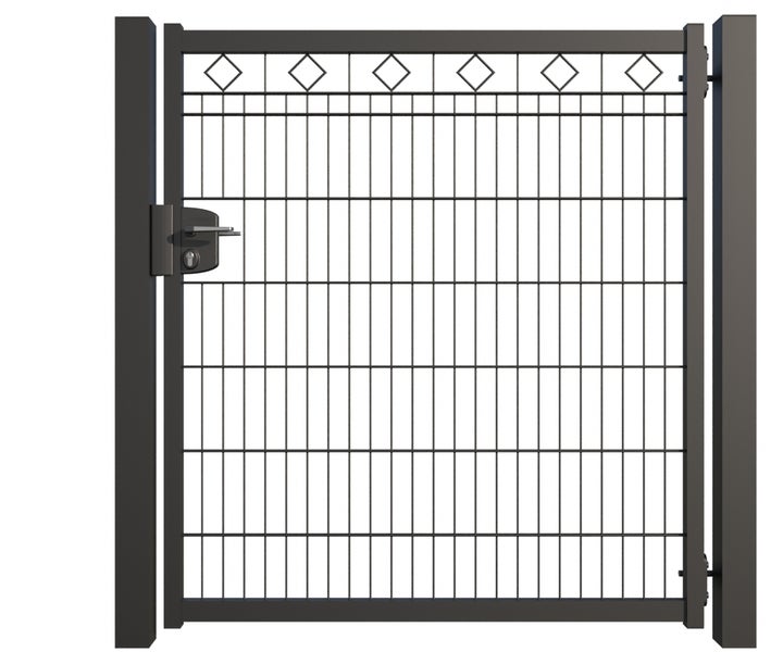 Metall Gartentür mit Diamantenmuster