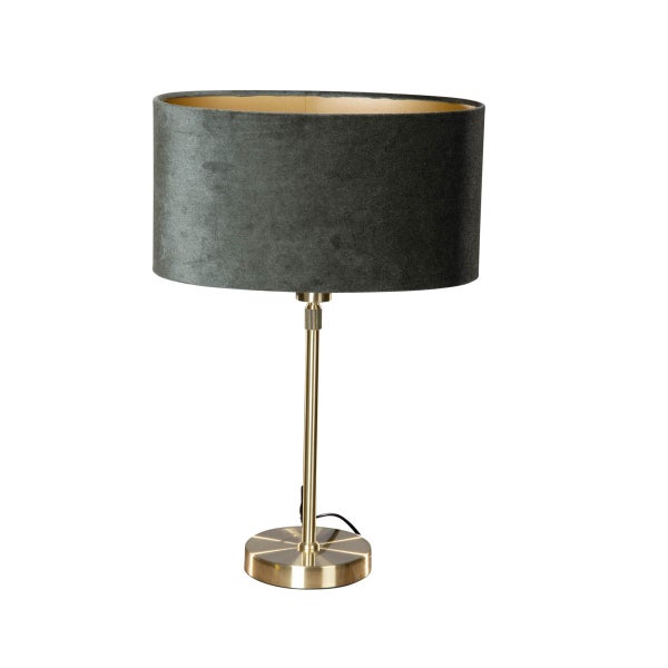 Tischleuchte mit Stoffschirm und Metallfuß