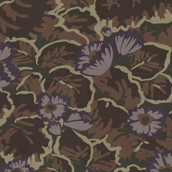 Stoffmuster mit Blumen und Blättern