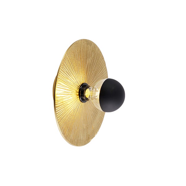 Wandleuchte mit rundem Schirm und Leuchtmittel