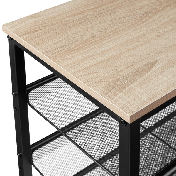 Schuhregal tectake Wolverhampton 75,5 x 30,5 x 69,5 cm Industrial Style Industrial Holz hell, Eiche Sonoma