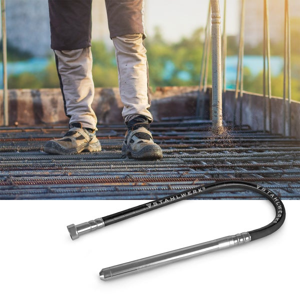 Stahlwerk Innenrüttler mit Arbeiter auf Baustelle im Einsatz