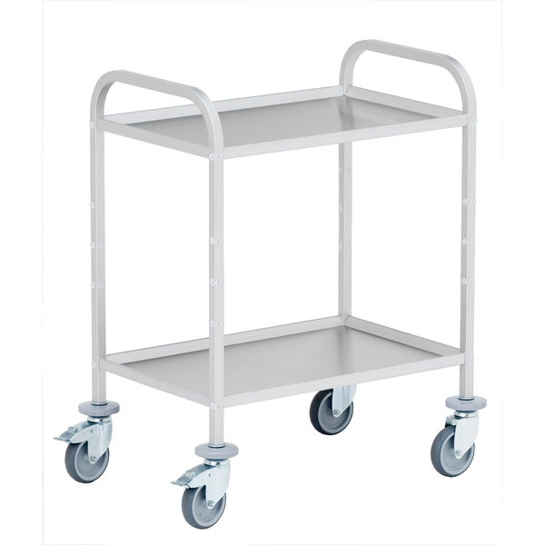 Servierwagen mit zwei Ablageflächen und Rollen