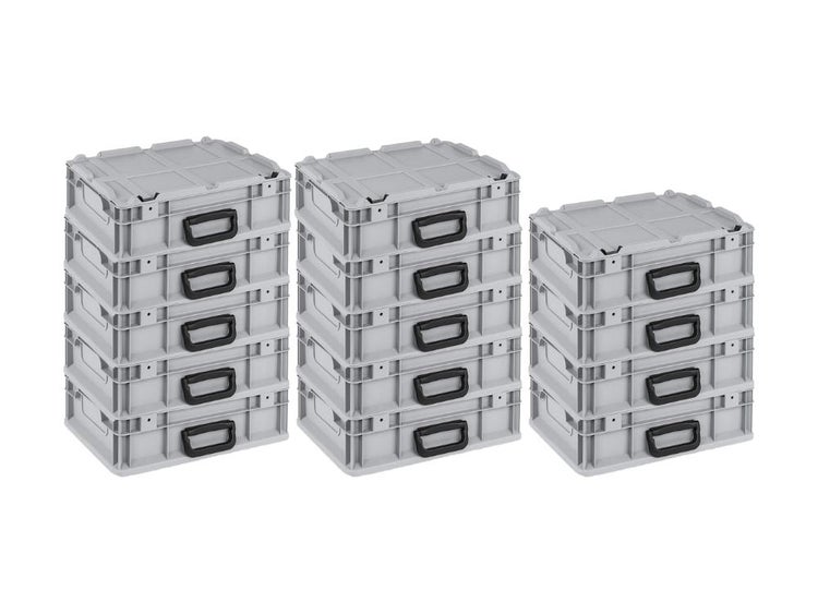 PROREGAL SuperSparSet 10 x Eurobox NextGen Portable HxBxT 23,5 x 30 x 40 cm 20 Liter Eurobehälter Transportbox Transportbehälter Stapelbehälter