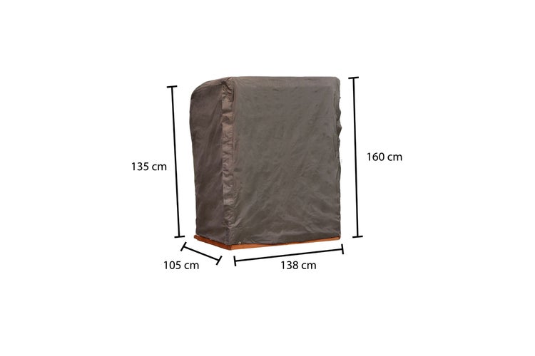 Schutzhülle für Gartenmöbel mit den Maßen 135 cm Höhe, 105 cm Breite und 138 cm Tiefe