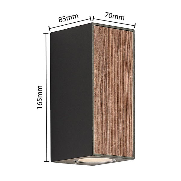 Lucande Wandleuchte außen Cimala (Modern) aus Aluminium (2 flammig, GU10) - Außenwandleuchten Wandlampe Led Außenlampe Outdoor für Außenwand/Hauswand Haus Terrasse & Balkon Licht nach