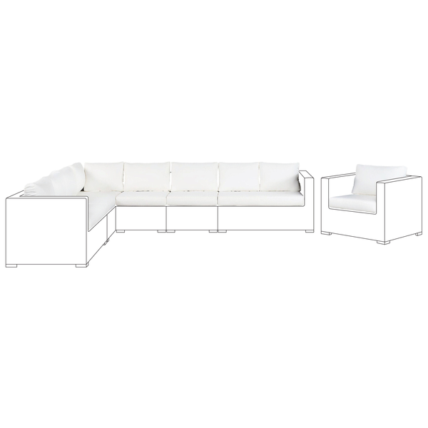 Gartenmöbelset mit Ecksofa und Sessel