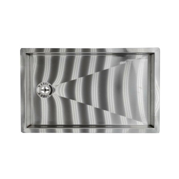 Tropfblech, Abtropfblech, Tropfschale - CNS zum Einlassen 440 mm x 240 mm inkl. Ablaufstutzen