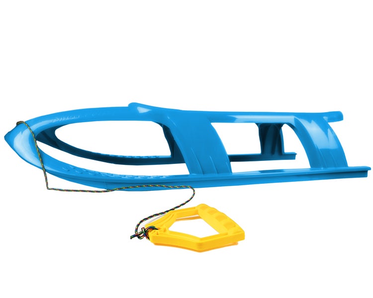 Ondis24 Kinderschlitten Rennrodel Bob Bullet mit Metallkufen blau, Schlitten