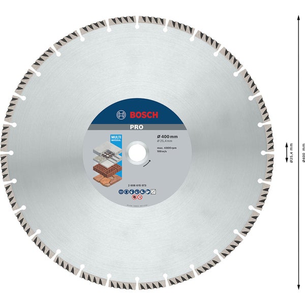 Bosch PRO Multi Material Diamanttrennscheibe 400 x 25,4 mm - 2608615073