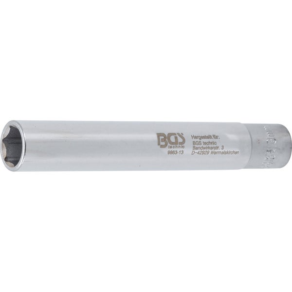 BGS Steckschlüssel-Einsatz Sechskant extra tief Antrieb Innenvierkant 10 mm (3/8) 13 mm - 9863-13