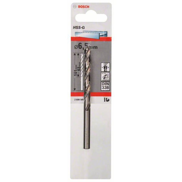 Bosch 1x Metallbohrer HSS-G DIN 338 6,5 x 63 x 101 mm - 2608585927