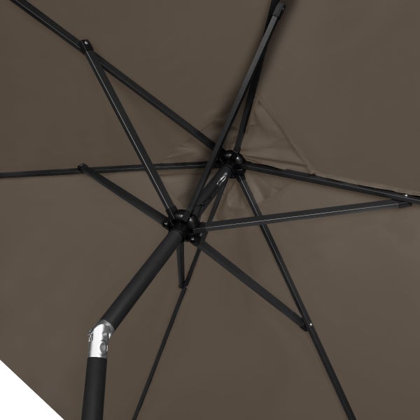 VONROC Sonnenschirm rechteckig 200x300 - Rechteckiger Sonnenschirm für Terasse, Garten, Balkon, Gastro - Knickbar, Kurbel, Wetterfest - Rapallo (Taupe_Set)