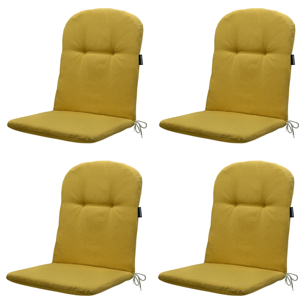 Stuhlauflage Stapelstuhl, Panama-Senfgelb - Ca. 96x45 cm - 4er-Set