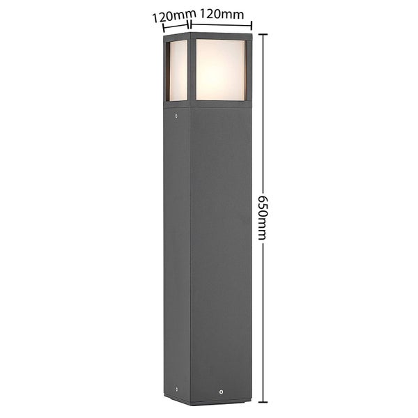 Lucande Außenleuchte Dewari (spritzwassergeschützt (Modern) in Alu aus Aluminium (1 flammig, E27) - Wegeleuchte Pollerleuchte Wegelampe Sockelleuchte