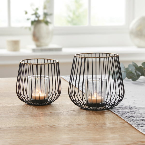 Windlicht Modern, 2er Set