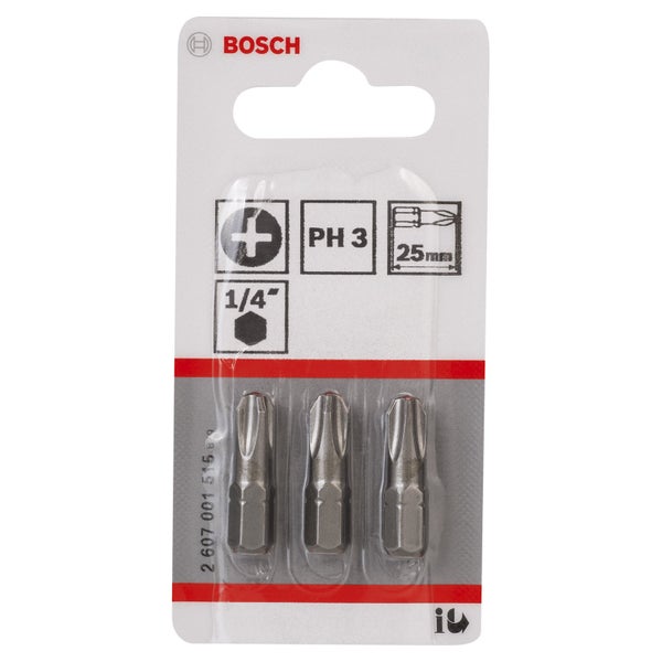 Bosch Schrauberbits PH 3, 25 mm, Dreierpackung