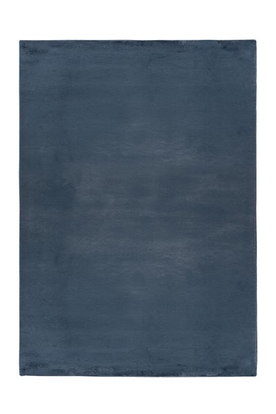 Kurzflor Teppich Plushique Blau Uni 80 x 150 cm