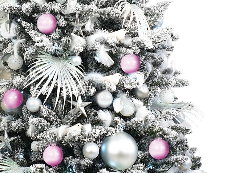 LAALU Weihnachtsschmuck-Set 222 Stück in Box POLAR PINK für Weihnachtsbaum 300-600 cm