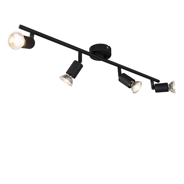 Schwarze Deckenleuchte mit vier Strahlern