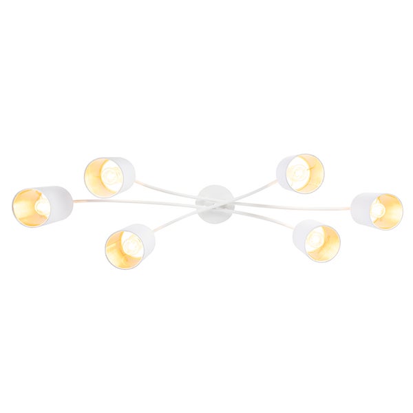 Weiße Deckenleuchte mit sechs Leuchten