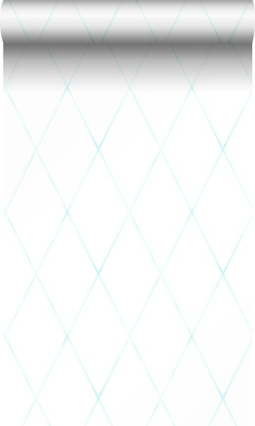 Origin Wallcoverings Tapete Karomuster Weiß und Pastell Mintgrün - 53 cm x 10.05 m - 347494