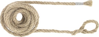 Naturhanfseil mit Schlaufe und Metallhülse als Tauwerk