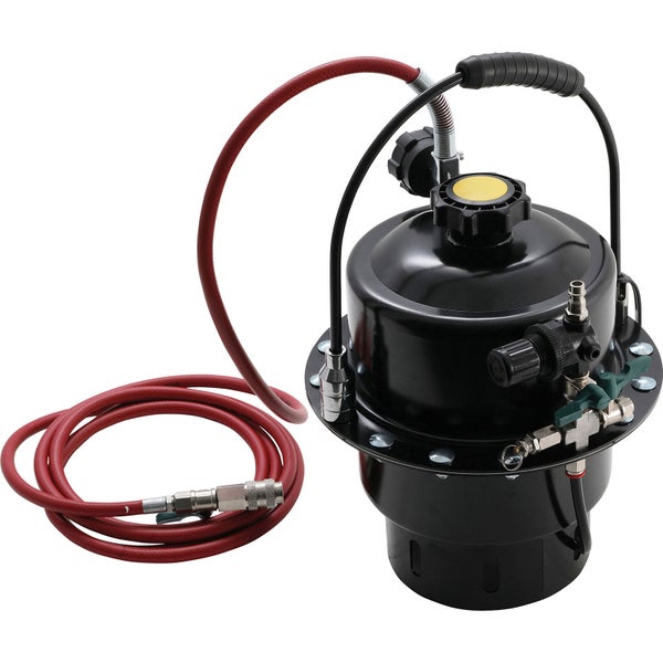 Schwarzer Bremsenentlüfter mit rotem Schlauch