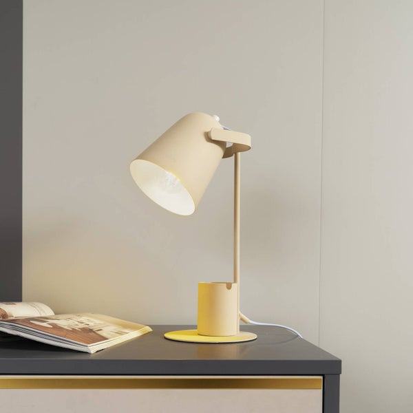 Lindby Tischlampe Ilmar (Modern) in Creme aus Metall (1 flammig, E27) - Tischleuchte Schreibtischlampe Nachttischlampe Wohnzimmerleuchte