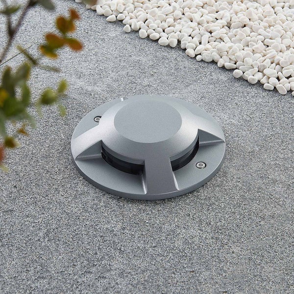 Lucande LED Außenleuchte Jeffrey (wasserdicht (Modern) in Alu aus Aluminium (1 flammig, ) - Außenstrahler außen Spot für Garten Terasse Balkon & Haus