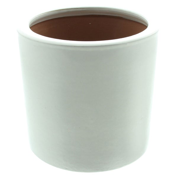 FRANK FLECHTWAREN | Übertopf White, TERRACOTTA, Ø 19 x 18 cm