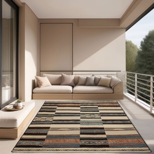 Gewebter Outdoorteppich Aurora Beige 240x340 cm