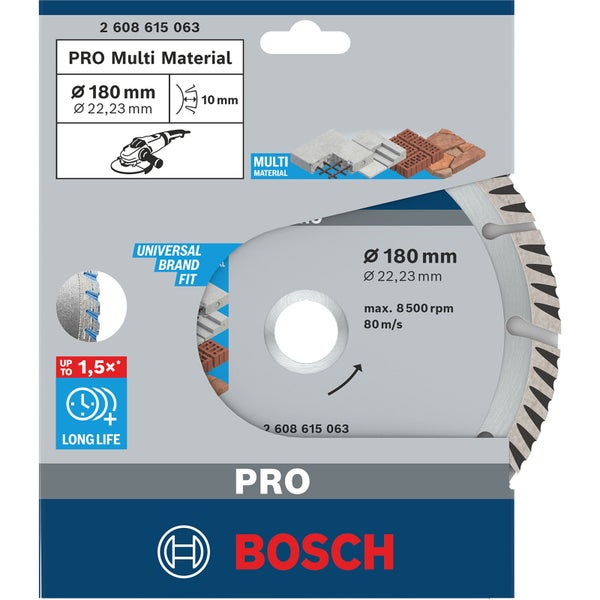 Bosch PRO Multi Material Diamanttrennscheibe 180 x 22,23 mm - 2608615063