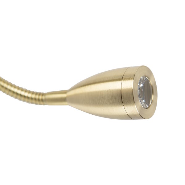 Wandleuchte Messing mit ovalem Samtschirm Blattdesign 25cm - Brescia Combi