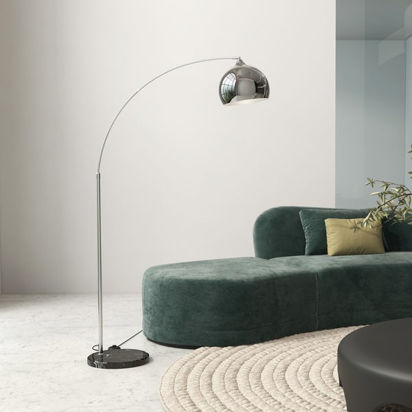 HOMCOM Stehlampe, 110-115L x 30B x 170-180H cm, Metall, Silber