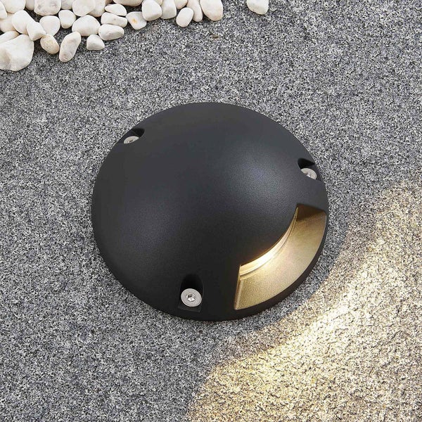 Lindby LED Außenleuchte Huban (wasserdicht (Modern) in Schwarz aus Aluminium (1 flammig, ) - Außenstrahler außen Spot für Garten Terasse Balkon & Haus