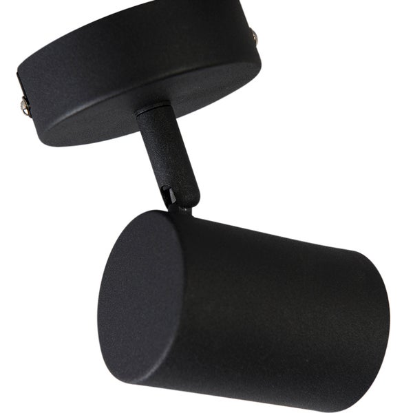 Schwarzer Deckenstrahler aus Metall