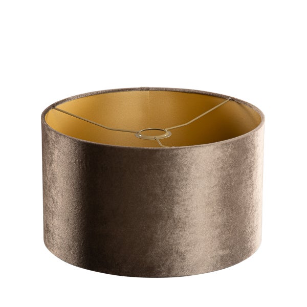 Samtlampenschirm Braun mit goldener Innenseite 35/35/20