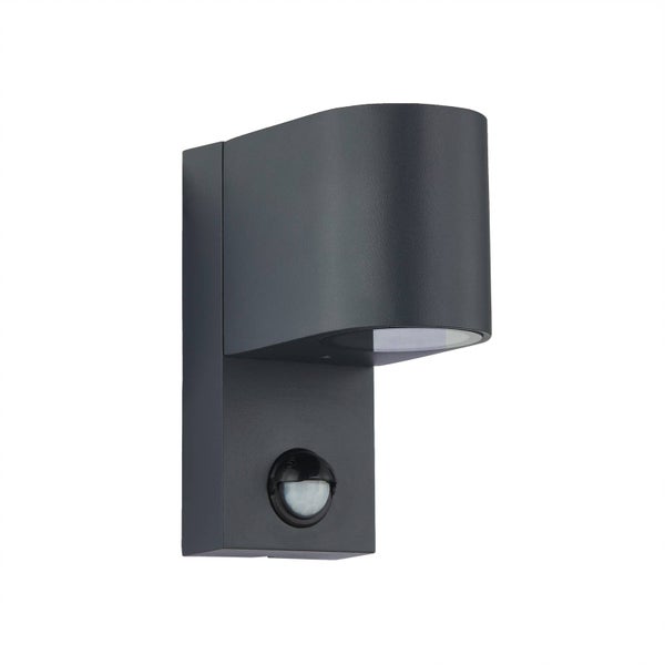 Lindby Wandleuchte außen Gelso mit Bewegungsmelder (spritzwassergeschützt (Modern) in Schwarz aus Aluminium (1 flammig, GU10) - Wandlampe für Außenwand/Hauswand Haus Terrasse und Balkon