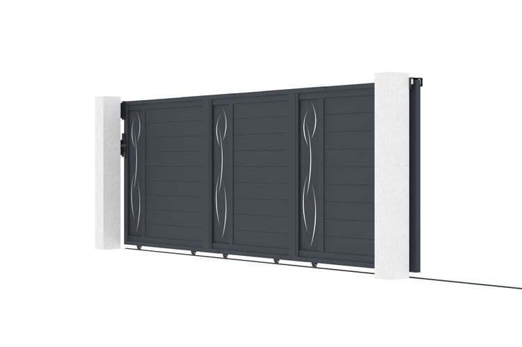 Schiebetor 5m LIFE H.160 graues Aluminium