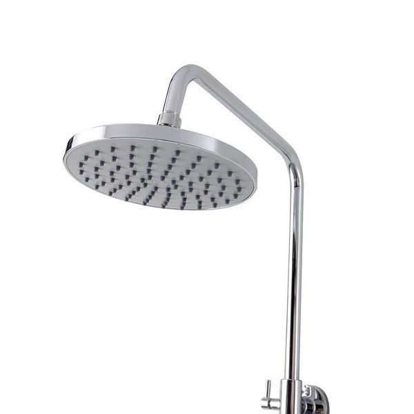 Regendusche mit rundem Duschkopf und Arm