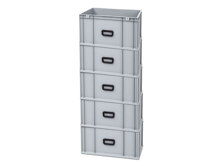 PROREGAL Spar Set 5x Eurobox Nextgen Portable Uno HxBxT 32 x 40 x 60 cm 65 Liter Eurobehälter Transportbox Transportbehälter Stapelbehälter