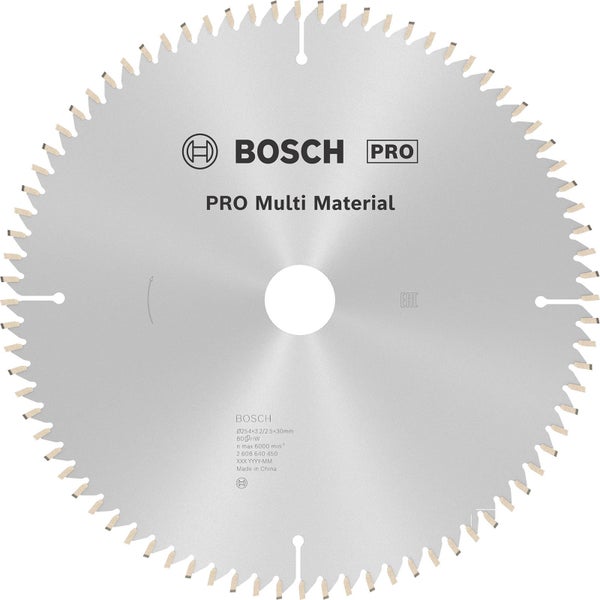 Bosch PRO Multi Material Kreissägeblatt 254 x 3,2 x 30 mm - 2608640450