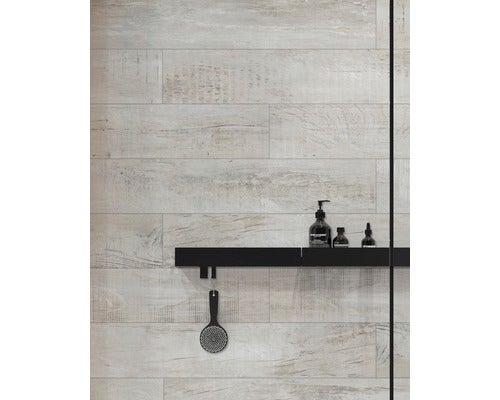 Wand- und Bodenfliese Chalet 2.0 arctic white 20x120 cm matt rektifiziert