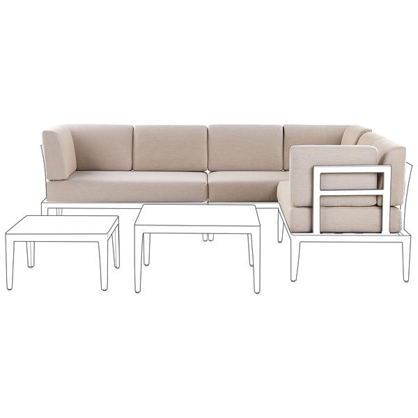 Gartensofa-Set mit Couchtischen für den Außenbereich